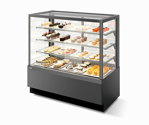 Витрина кондитерская Chilz Vete kub lux 130, Антрацит/Серый матовый T7016M.VG033.B7016M