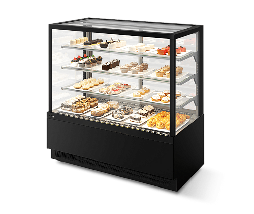 Витрина кондитерская Chilz Vete kub 90, Чёрный муар/Металлик T9005M.VG033.B9005M
