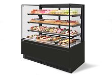 Витрина кондитерская Chilz Vete II kub 130, Чёрный муар/Металлик (VG033.B9005M)