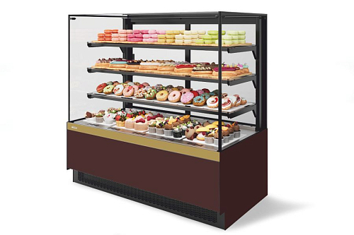 Витрина кондитерская Chilz Vete II kub 130, Шоколад/Золотой глянец (V1036.BN23219)