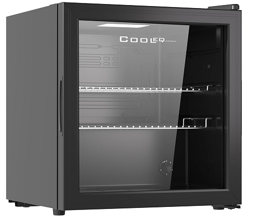 Холодильный шкаф со стеклом COOLEQ TBC-46N черный