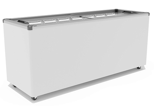 Морозильный ларь FROSTOR GELLAR FG 700 C v25 прямое стекло, серый (пропан)