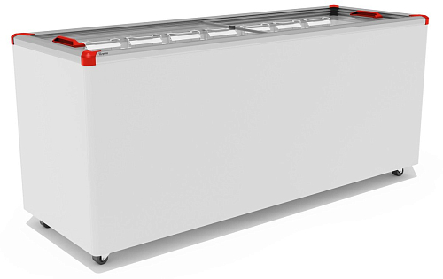 Морозильный ларь FROSTOR GELLAR FG 700 C v25 прямое стекло, красный (пропан)