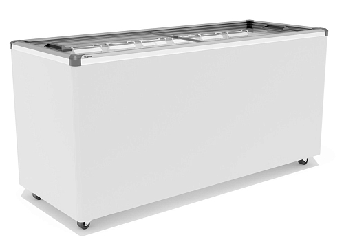 Морозильный ларь FROSTOR GELLAR FG 600 C v25 прямое стекло, серый (пропан)