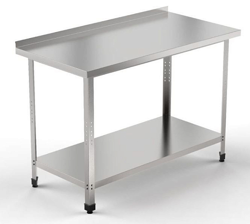 Стол производственный GPsteel СПБП 1500/600/850, с («Стандарт», GP, борт, полка сплошная- 1шт.)