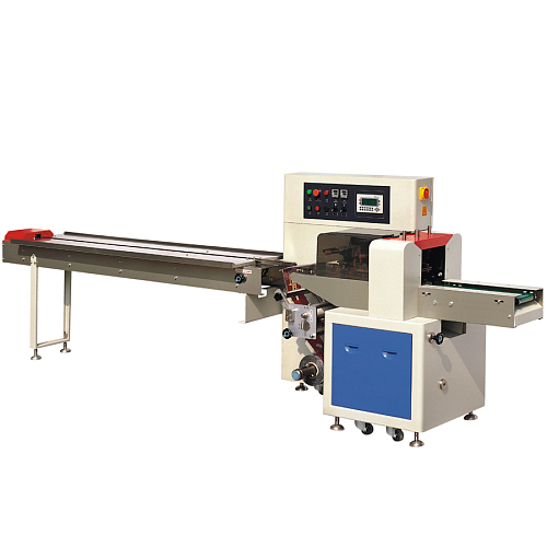 Горизонтальная упаковочная машина Hualian Machinery DXDZ-450XD New (H-70mm, bag L 130-450mm, S 400mm, рег.форм, транспортёр на выходе, вставки в транс