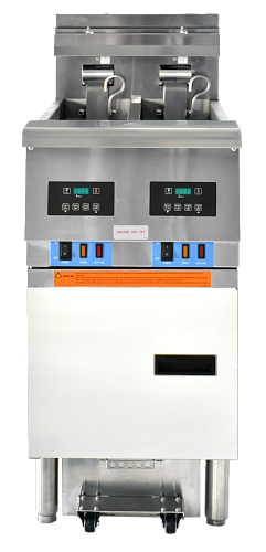 Фритюрница напольная NOPEIN NTP14ESF с фильтром для масла, 2 ванны 13,5л