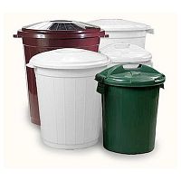 Бак пищевой 75 л, h=60 см, белый с крышкой /1/15/