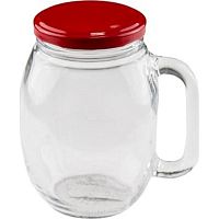 Банка для коктейля 500 мл. d=80 мм. с крышкой гладь /1/