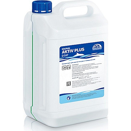 Средство многоцелевое для ручной мойки посуды и поверхностей 5 л. в воде любой жесткости ph 8 AKTIV Plus /1/3/