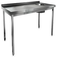 Стол пристенный с бортом для сбора отходов HICOLD НДСО-10/6БП