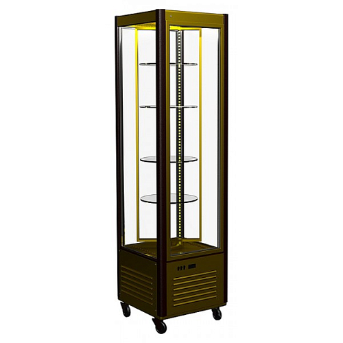 Витрина кондитерская Полюс D4 VM 400-2 (R400Cвр Люкс коричнево-золотой, 1/2, INOX)