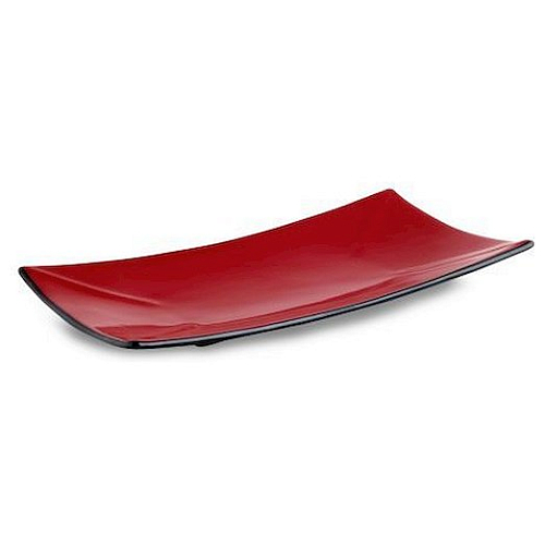 Тарелка прямоугольная 26,5*13,8 см. Киото Блэк энд Рэд /4/