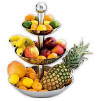 Этажерка 3-х ярусная h=54 см. нерж. для фруктов St /1/