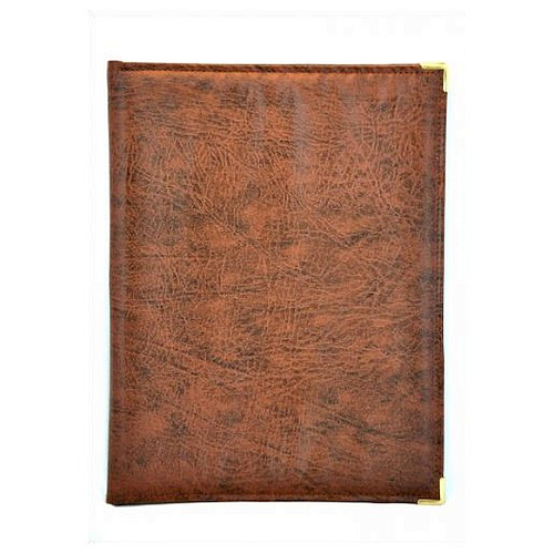 Папка-меню 32,5*24 кож.зам.-шелк светло-корич. съемные файлы