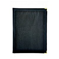 Папка-меню 32,5*24 кож.зам.-шелк черная съемные файлы