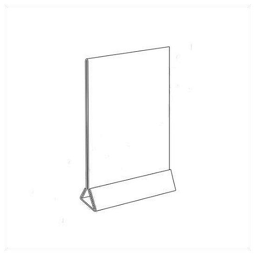Табличка 210*320 мм. А4 пласт. вертикал. прозрач. тейбл тент на пласт. подставке (1,5 мм) /1/