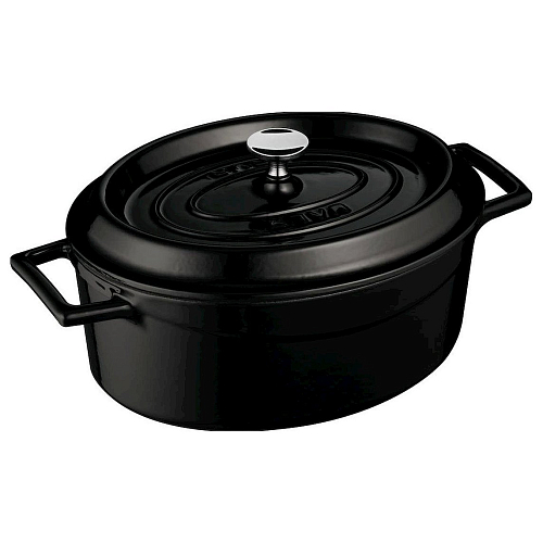 Кастрюля 4,0 л. чугун l=27*20 см. овальная, черная LAVA