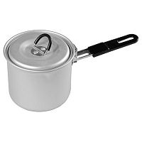 Котелок походный алюминиевый 0,8 л. со складной пластиковой ручкой MGsteel /1/