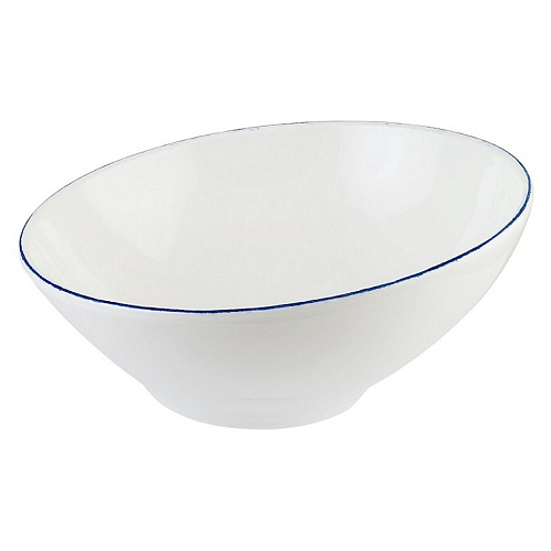 Салатник d=180 мм. 450 мл. h=50/82 мм. скошенный край Ретро синий край, форма Ванто /1/6/