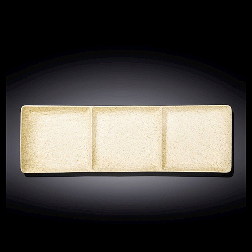 Менажница 3-х секционная 405*130 мм. Сэнд Wilmax /3/18/