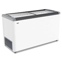 Ларь морозильный FROSTOR F 500 C (прямое стекло, серый)