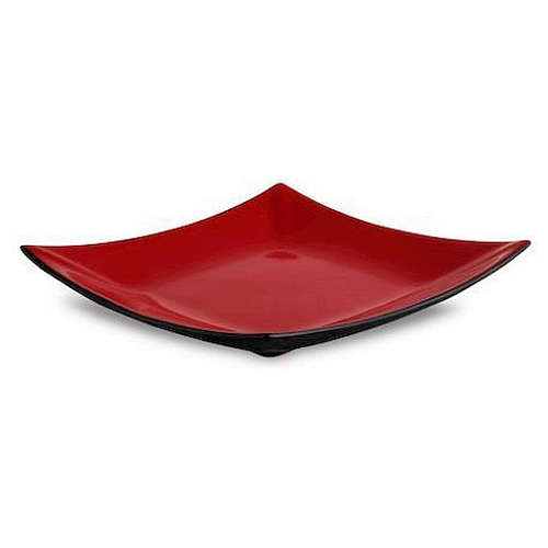 Тарелка квадратная 21,5*21,5 см. Киото Блэк энд Рэд /4/