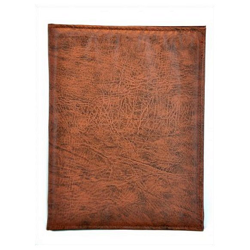 Папка-меню 32,5*24 2-х сторон. кож.зам. светло-корич. съемные файлы