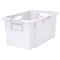 Ящик 600*400*300 мм. для мяса конусный сплошной, морозостойкий, белый (крышка 49164) /1/68/