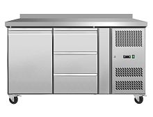 Стол морозильный Koreco GN/2100BTL1D3/W пристенный с 1 дверью GN1/1, с 3 ящиками
