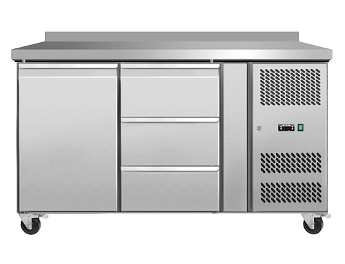 Стол морозильный Koreco GN/2100BTL1D3/W пристенный с 1 дверью GN1/1, с 3 ящиками