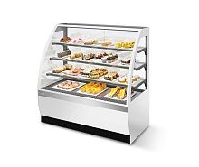 Витрина кондитерская Chilz VETE LUX 90 белый глянец/шлифованная нержавейка