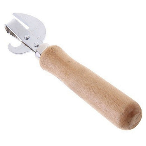 Открывалка для консервных банок с деревянной ручкой с заклепками /1/