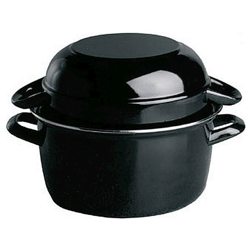 Кастрюля 5,0 л. нерж. d=25,5 см. h=21,5 см. для мидий черная APS /1/4/