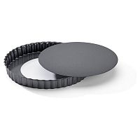 Форма для выпечки d=24 см. h=2,8 см. рифленая съемное дно, сталь с антипригарным покрытием De Buyer /1/12/