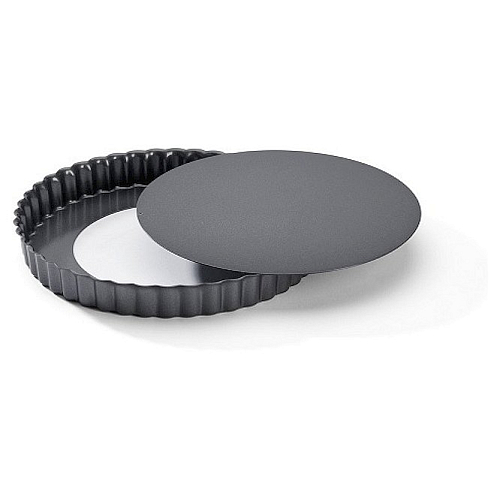 Форма для выпечки d=24 см. h=2,8 см. рифленая съемное дно, сталь с антипригарным покрытием De Buyer /1/12/