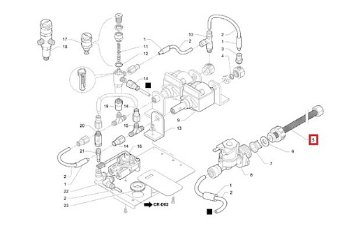 Трубка сетчатая 532305100 (3/8X3/4 MM 2000) для кофемашины т.м. La Cimbali серии Q10