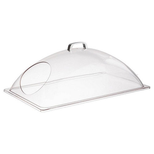 Крышка GN1/1 54*33 см. h=20 см. особопрочный пластик (SAN), прозрачная, с боковым отверстием APS /1/