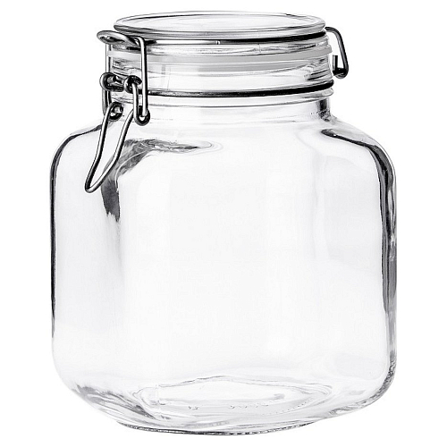 Банка для сыпучих продуктов 2000 мл. d=100 мм. h=166 мм. с крышкой с бугельным замком Borgonovo /1/36/216/