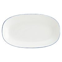 Блюдо овальное 150*85 мм. Ретро синий край, форма Гурмэ /1/12/