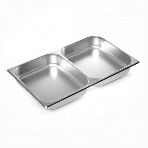 Гастроемкость 1/1 h=65 мм. 9 л. нерж. двухсекционная /1/