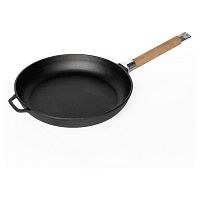 Сковорода d=26 см. h=4,6 см. чугунная со съем деревянной ручкой /1/