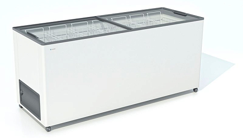 Ларь морозильный FROSTOR F 600 С (прямое стекло, серый)