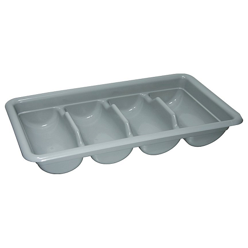 Емкость для столовых приборов 4 секции 52*28,5*9,5 см. пласт. серая MGSteel /1/