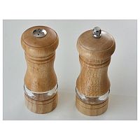 Мельница для перца + солонка 13 см. (светлое дерево) /1/24/48/
