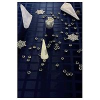 Скатерть 145*145 см. темно-синяя клетка /3/