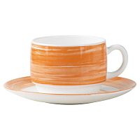 Блюдце d=140 мм. оранж. край Браш /6/