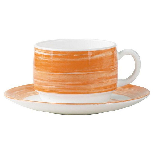 Блюдце d=140 мм. оранж. край Браш /6/