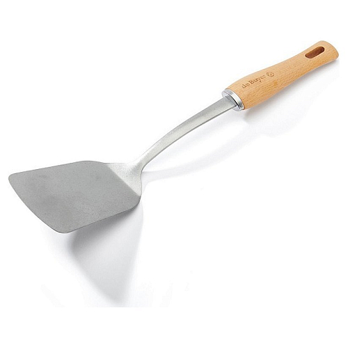 Лопатка 35 см. изогнутая рабочая часть 10*8 см. нерж. широкая с деревянной ручкой De Buyer /1/72/