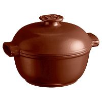 Кастрюля 2,0 л. d=22,5 см. h=18 см. с крышкой (индукция) коричневая керам Emile Henry /1/